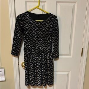 Topshop Black and Silver Patterned holiday dress